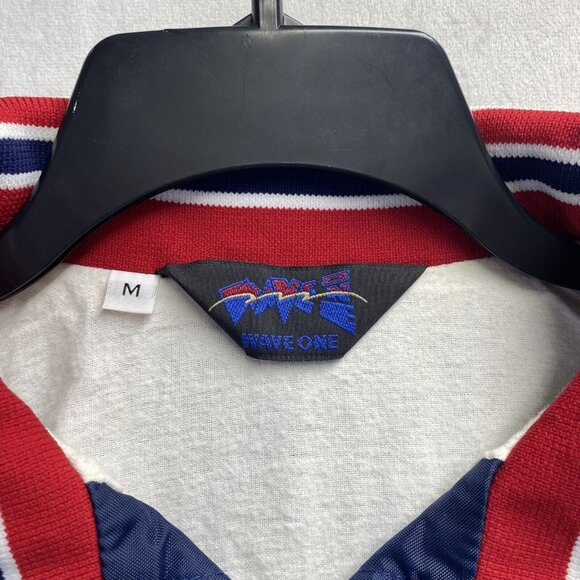 Wave One Windbreaker Rain Jacket Full Front Zipper Men Medium Blue Zip Pockets - Picture 12 of 16